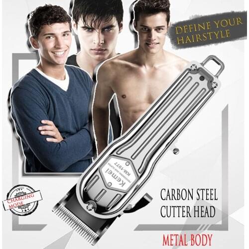 Cordless All Metal Kemei Professional Electric Man Hair Cutter Powerful Hair Trimmer Beard Mustache Modelling Hair Clipper