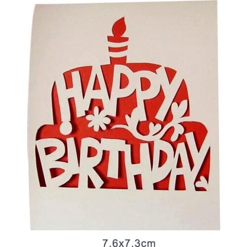 Happy Birthday Metal Cutting Dies For Scrapbooking Stencil Photo DIY Album Decorative Embossing Folder Dies Card Template