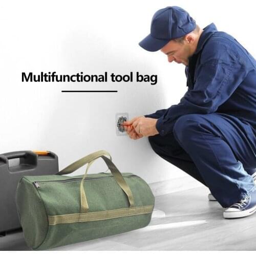 Multi-functional Hardware Handbag Electrician Toolkit Organizer Pouch Tool Bag Canvas Storage Zipper Carrier Tote Case