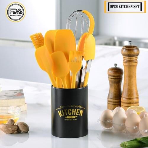 Silicone Baking Utensils Set Food Grade Non Stick Butter Scraper Brush Eggbeater Cake Baking Set With Storage Box Kitchen Tools