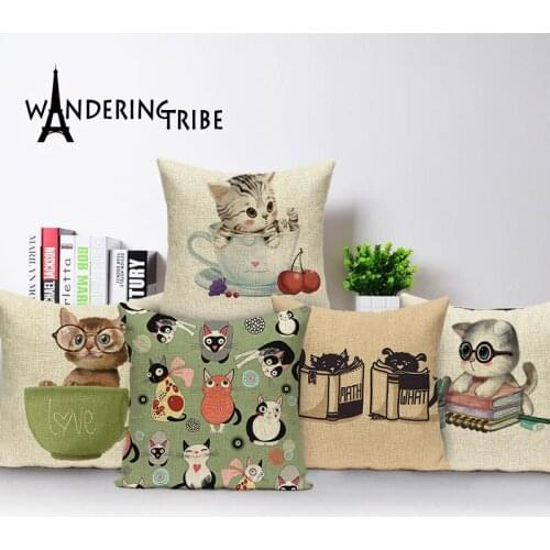 Cat cover cushion black white decorative cushions Custon pillow cover siamese cat decorative cushion covers Dropshipping