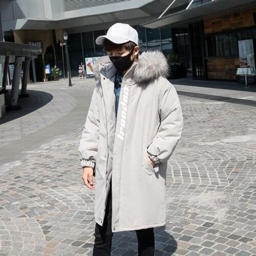 Winter New Thickened Warm Large Fur Collar Male Jacket Trendy Brand Loose Fashion Tooling Coat Mens Hooded Cotton-padded Jacket