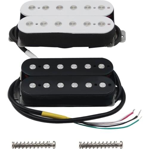 NEW Alnico 5 Electric Guitar Humbucker Pickup Guitar Parts,Neck/Bridge Pickup,White/Black