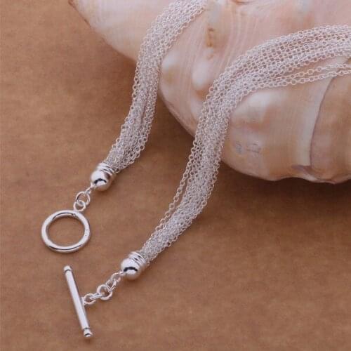 925 sterling silver Necklace, 925 silver fashion jewelry Multi-line fine chain necklace /czyalrfa bnmaketa AN543