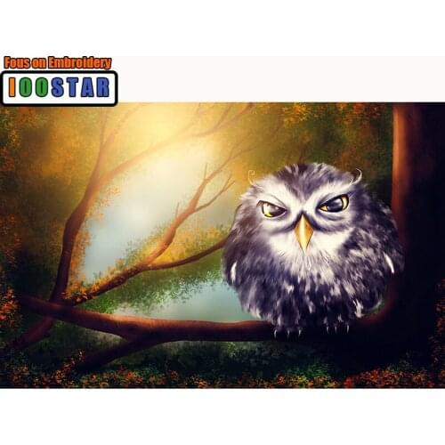 Full Drill Square/Round Diamond 5D DIY Diamond Painting Embroidery Cross Stitch "Cute Owl" Rhinestone Mosaic Painting Decor Gift