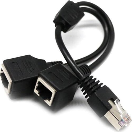 Ethernet Splitter Adapter 0.3 M Laptop Professional Ethernet Network Adapter with Network Cable Extension Cable