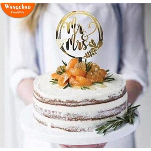 Romantic Acrylic Wedding Cake Topper Anniversary Wedding Cake Decoration Adult Children Birthday Party Supplies