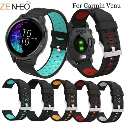 20mm Silicone Watchband Strap for Garmin Venu/Forerunner 645 245 /Vivoactive 3 Band Smart Watch Sport Wristband Correa