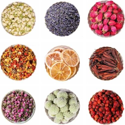 Wholesale Real Natural Dried Flowers Jasmine Rose Honeysuckle Lavender Lily Lemon For Soap DIY Home Pillow Wedding Crafts