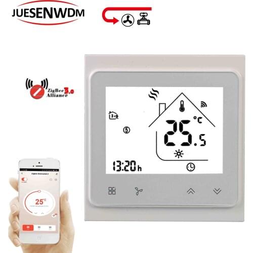 TUYA WIFI 4pipe 2-Tube Fan Coil Zigbee Thermostat for Fan Coil Unit Works with Alexa Google Home