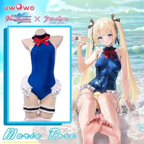 UWOWO Hot Game Azur Lane Cos Marie Rose Swimsuit Cosplay Costume New Fashion Swimming Party Role Collection Blue Bikini