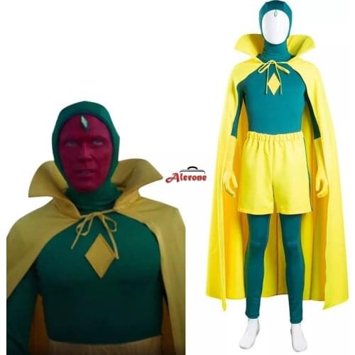 Wanda Vision Cosplay Costume Outfits Jumpsuit Cloak Outfits Halloween Carnival Costumes