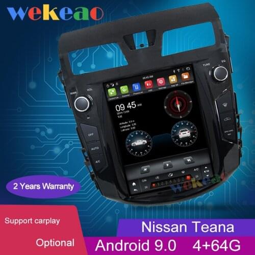 Wekeao 10.4" Vertical Screen Tesla Style 1Din Android 9.0 Car Radio Automotivo For Nissan Teana Altima Car Dvd Player Carplay 4G