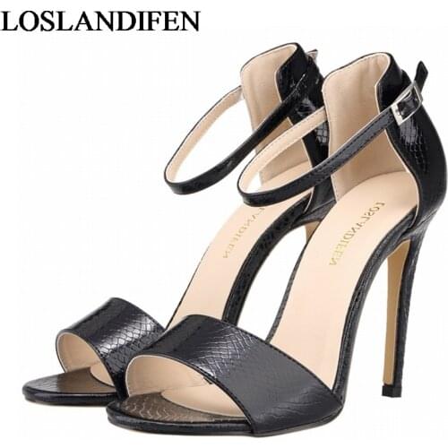 New Brand 2020 Summer Sweet Elegant High Heel Thin Heels Pointed Toe Women Sandals Pu Leather Sandal Shoes NLK-C0061