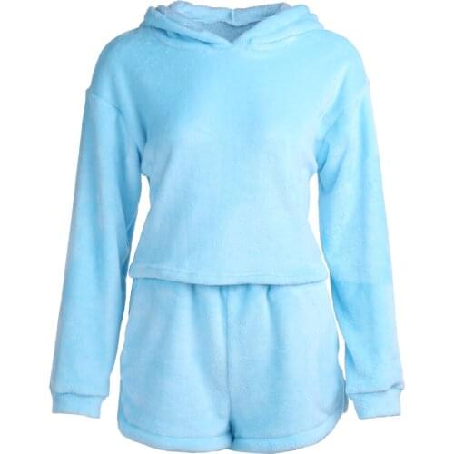 Women Pajama Sets Warm Two Piece Set Winter Unisex Unicorn Plush Pajamas Blue Cute Adults Animal Flannel Bath Sleepwear Sets