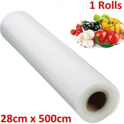 1PCS 28cmX500cm Kitchen Vacuum Food Sealer Rolls PE Food Grade Membranes Meat Vegetable Fruit Keep Fresh Vacuum Bags Wrapper