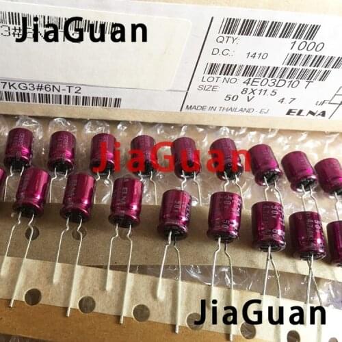 10PCS ELNA RBD 50V4.7UF 8X11.5MM Red robe 50V 4.7UF Non-polar audio electrolytic capacitor CE-BP 4.7uF/50V RWP BP 4.7uf 50v
