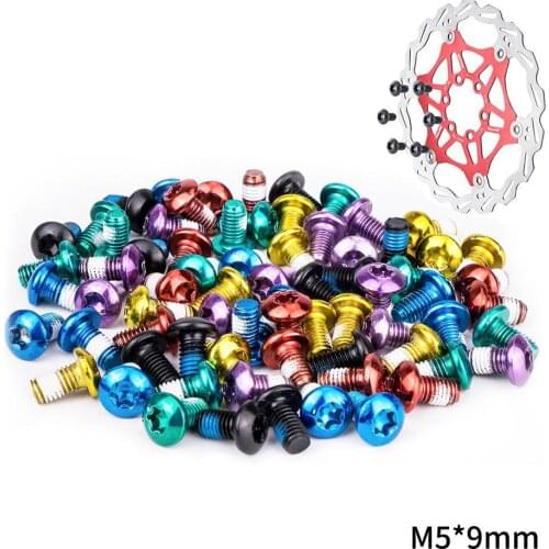 12PCS Colorful Bicycle Disc Brake Rotor Torx Bolts T25 M5x10mm MTB Bike Alloy Steel Disc Brake Rotor Fixing Screws
