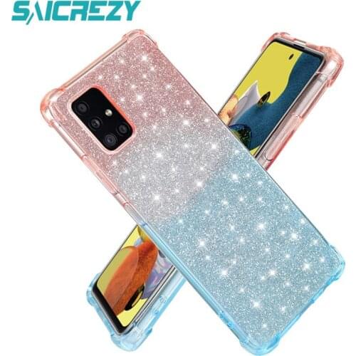 2in1 Glitter Bling Sequins Cases For Samsung Galaxy A71 A51 A41 A31 A11 A21s M31s M51 S20 FE Plus Ultra Soft Luxury Cover Case