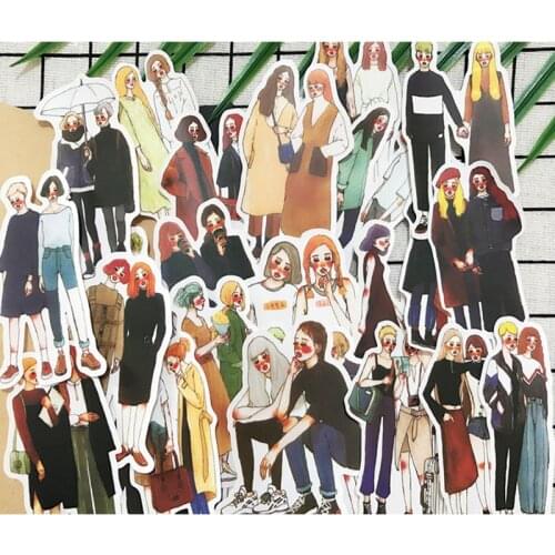 25PCS DIY scrapbooking stickers hand-painted fashion girlfriends girls stickers albums calendar happy planner decorative sticker