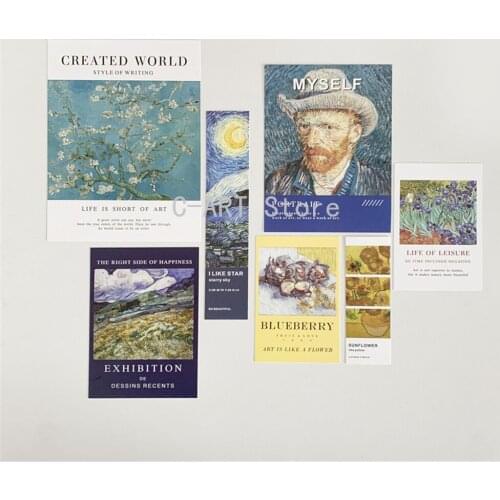 7Pcs Ins Style Nordic Literary Temperament Classic Art Paper Card Photo Wall Stickers Photography Props Decoration Home Decor