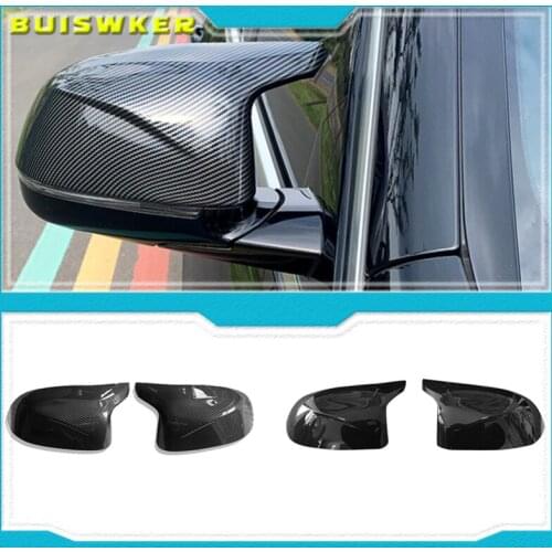 Auto Car Rear View Side Mirror Cover Trim for BMW F25 X3 F26 X4 F15 X5 F16 X6 14-18 Carbon Fiber Style