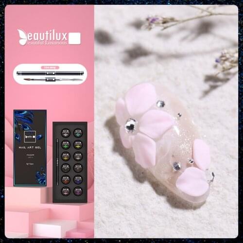 Beautilux 4D Gel Plasticine Kit Nail Art Design Sculpture Gels Salon Professional UV LED Stickyless Sculpturing Manicure Set