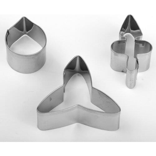 Free Shipping 3pcs Stainless Steel Mexican Orchid Cookie Cutters Cake Decoration Fondant Molds Set HB0958B