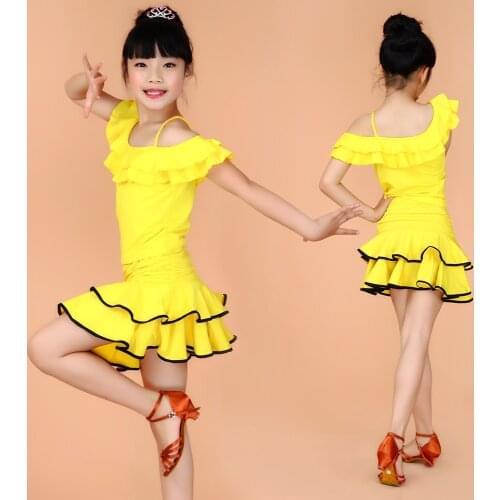 Girl Kids Dance Sport Dresses Tango Dress Saias Samba Costume Children Disfraz Infantil Latin American Dance Dresses Age 4-17