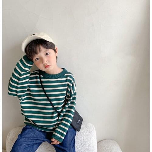 Kids Sweaters Children Striped Knitted Pullover Tops Boys Long Jumper Boy Winter Sweaters Teenagers Knitwear Autumn Clothes