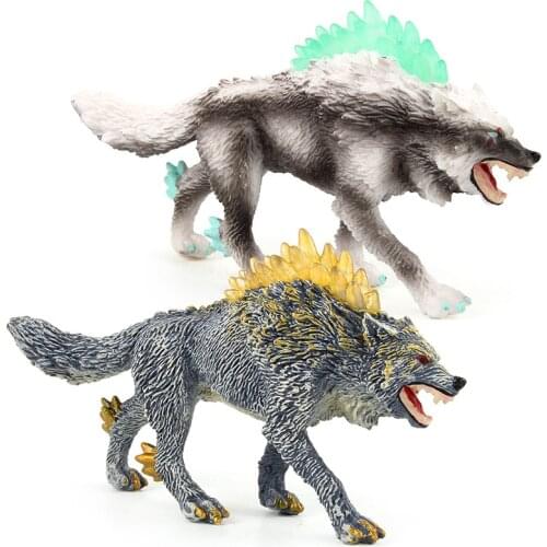Wild Animals World Monster Snow Wolf Model Action Figurines Miniature Collection Toy For Kids