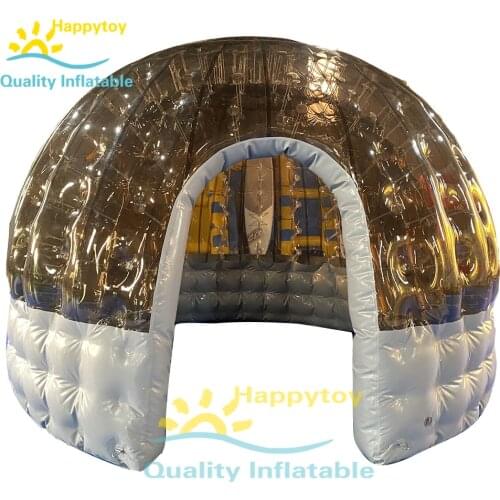 Double layer transparent PVC camp tent inflatable clear igloo dome tent