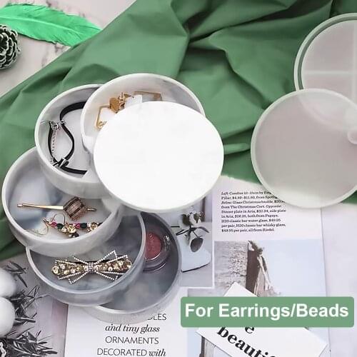 DIY Epoxy Mold Multilayer Rotating Storage Box Overlap Jewelry Box Jewelry Resin Casting Molds Silicone Mold Make Your Own Box