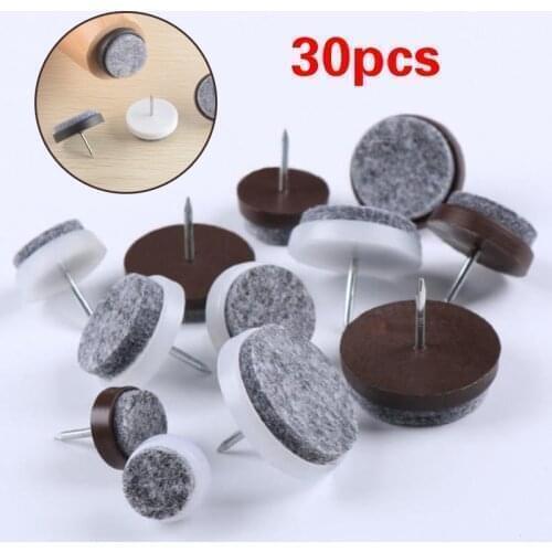 30PCS Round Shaped Non-slip Chair Pads Felt Feet Table Chair Furniture Feet Leg mat Pads Tile Floor Protectors Sofa nailGray