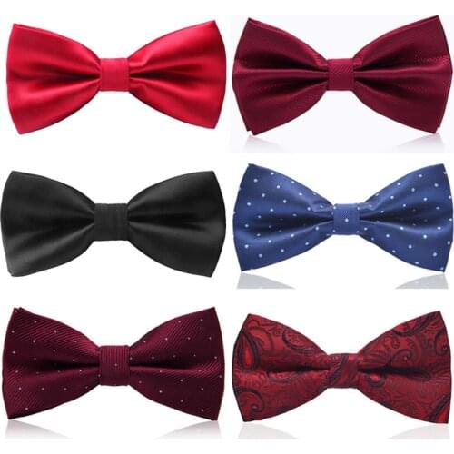 New Fashion Tuxedo Bow Tie Men Red and Black Tartan Groom Marry Groomsmen Wedding Party Colorful Striped Butterfly Cravats Mens
