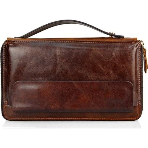 Famous Brand Men Clucth Wallets Male Long Genuine Leather Purse Mens Clutch Wallets Carteiras Mujer Clutch Man Handy Bags