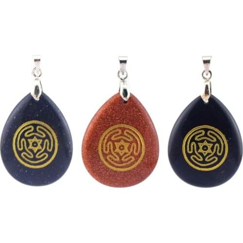 Natural Stone Religious Totem Ornament Heter Hecircs Circle Pendant Fortune Talisman Pendant Ling Fu DIY Jewelry Accessories
