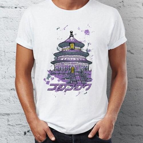 New Men short sleeve t-shirt Japanese Chinese Ancient Shrine Pagoda Awesome Artsy t shirt tees tops harajuku streetwear 4XL 5XL