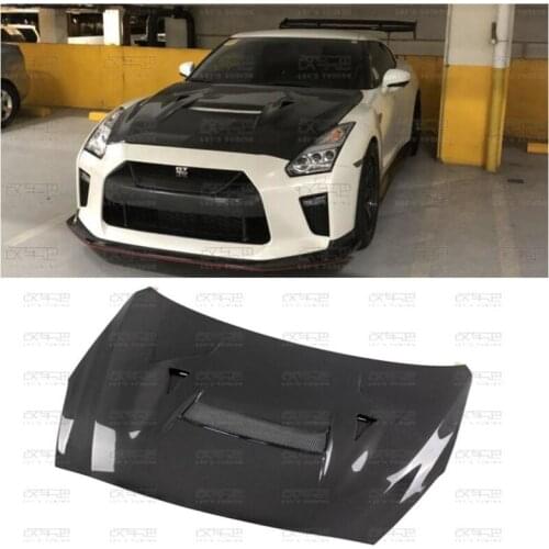 Real Carbon Fiber Front Engine Hood Vent Protector Cover For Nissan GTR R35 2017-2019
