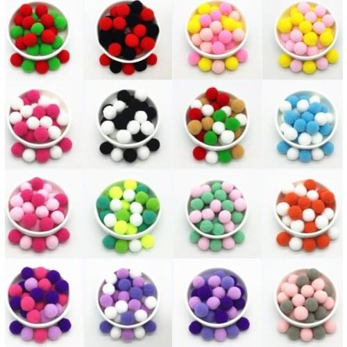 Pompomes 20mm Colorful Plush Ball DIY Kindergarten Manual Craft Pom Poms Decor Toys Garment Sewing Cloth Decor Accessories 60pcs
