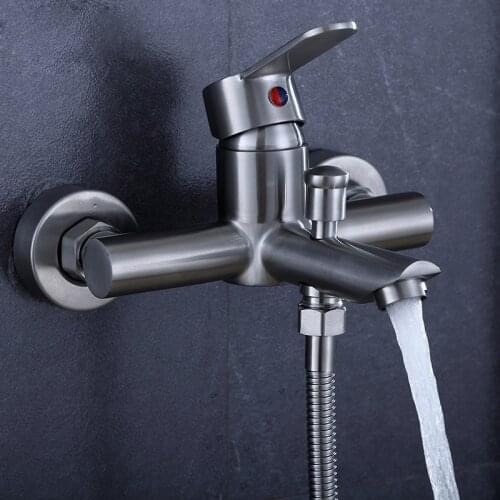 Bathroom shower faucet Solid Stainless steel Bathtub faucet wall mounted shower faucet Crane