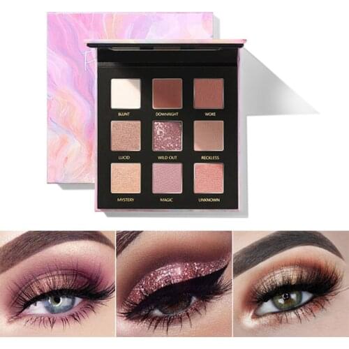 Pudaier 9 Colors Eyeshadows Pallete for Eyes Sunset Polar Light Milky Way Serices Professional Matte Glitter Makeup Pallete