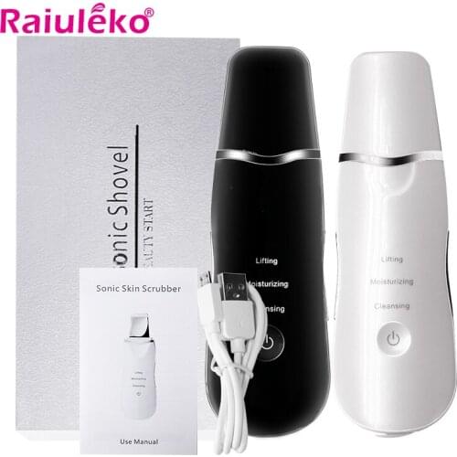 Ultrasonic Skin Scrubber Deep Face Cleaning Machine Peeling Shovel Facial Pore Cleaner Rechargeable Face Scrubber Lift Machine