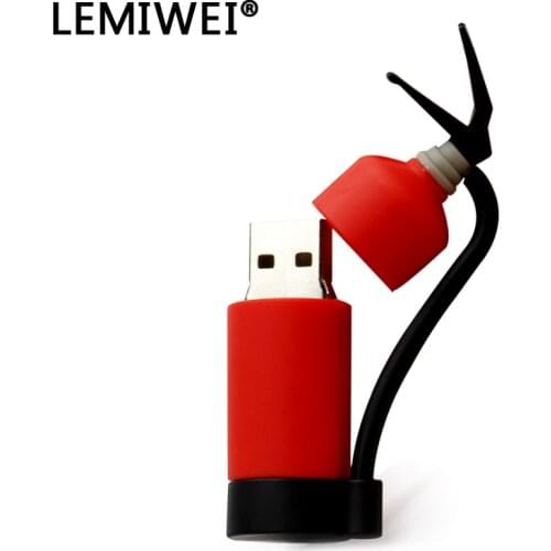Lemiwei USB 2.0 64GB 32GB 16GB 8GB 4GB U Disk Drive Memory Stick Pen Drive Fire Extinguisher USB Stick Fireman Mini Gift