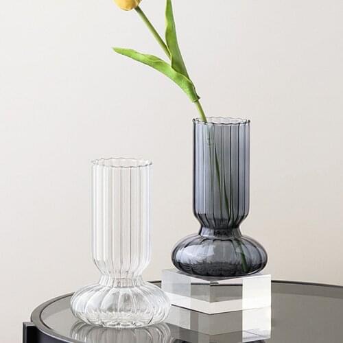 Flower Vase for Table Decoration Living Room Decorative Vase Tabletop Terrarium Glass Containers Desktop Table Vase Mariage