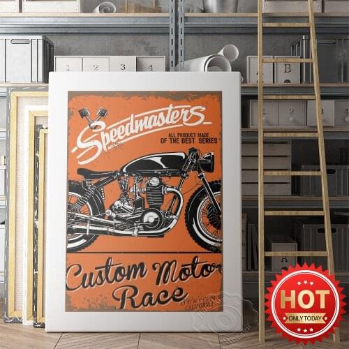 Vintage Motorcycle Art Poster, Speedmasleis Custom Motol Race Propaganda Prints, Heavy Metal Motorcycle Decor Wall Pictur, Fans