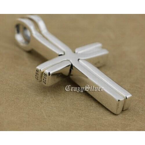 925 Sterling Silver Lovers Cross Charm Pendant 9S010