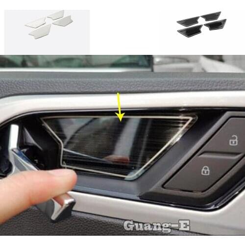 For Volkswagen VW Polo Hatchback 2019 2020 2021 2022 Car Stick Trim Stainless Steel Door Inner Handle Bowl Frame Panel