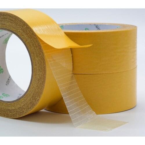 1pcs 50M Waterproof Seamless Carpet Floor Mesh Fibers Grid fiber double sided adhesive filament tape