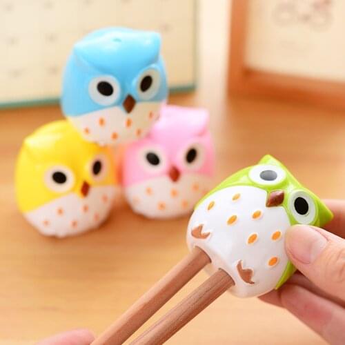 1PC Kawaii Owl Pencil Sharpener Cutter Knife Promotional Gift Stationery Student Double Control Cartoon Pencil Sharpener